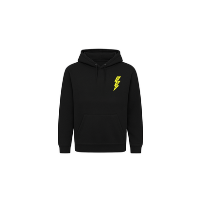 Limitless Energy Kids Hoodie – Bold Lightning Bolt Design in Black & Neon Yellow